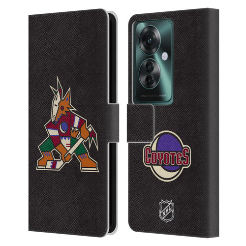 NHL Arizona Coyotes Plain Leather Book Wallet Case Cover For OPPO Reno11 F 5G / F25 Pro 5G