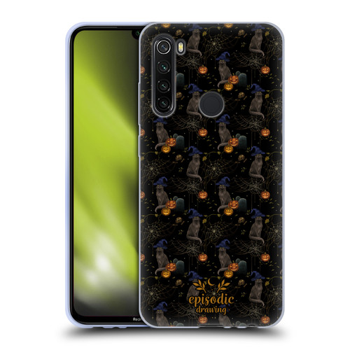 Episodic Drawing Spooky Patterns Cat's Halloween Hat Soft Gel Case for Xiaomi Redmi Note 8T