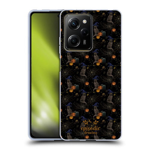 Episodic Drawing Spooky Patterns Cat's Halloween Hat Soft Gel Case for Xiaomi Redmi Note 12 Pro 5G