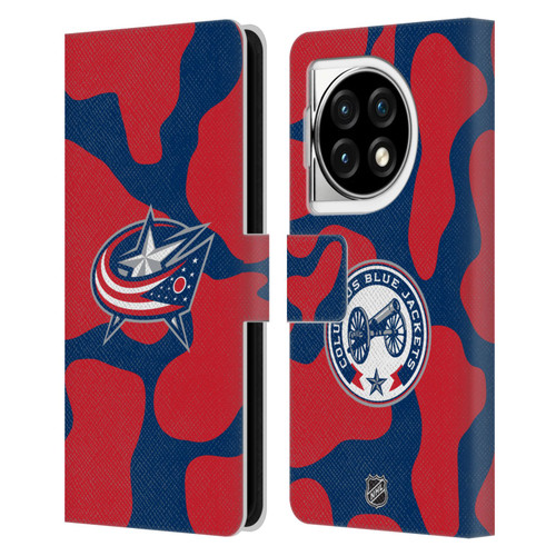 NHL Columbus Blue Jackets Cow Pattern Leather Book Wallet Case Cover For OPPO OnePlus Ace 3 5G