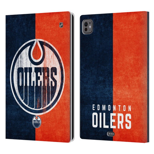 NHL Edmonton Oilers Half Distressed Leather Book Wallet Case Cover For Apple iPad Pro 11 M4 2024