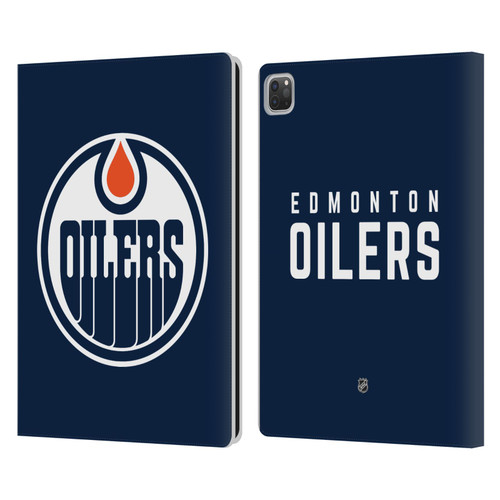 NHL Edmonton Oilers Plain Leather Book Wallet Case Cover For Apple iPad Pro 13 M4 2024