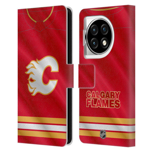 NHL Calgary Flames Jersey Leather Book Wallet Case Cover For OPPO OnePlus Ace 3 5G