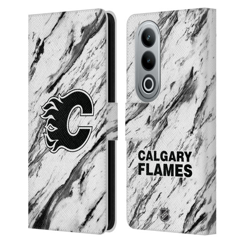 NHL Calgary Flames Marble Leather Book Wallet Case Cover For OPPO OnePlus Ace 3V 5G