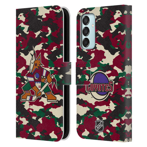 NHL Arizona Coyotes Camouflage Leather Book Wallet Case Cover For Samsung Galaxy M15/F15 5G