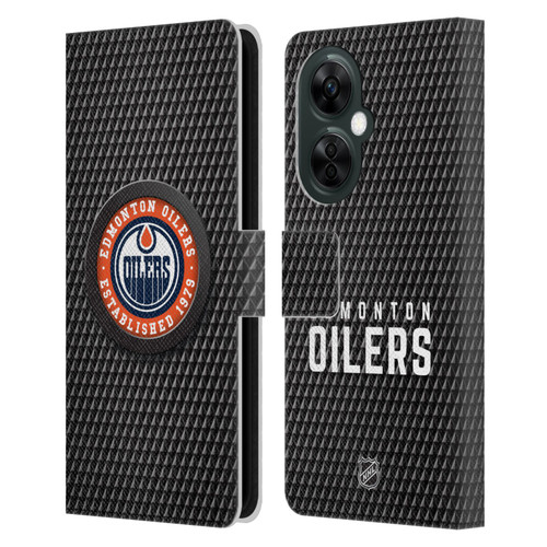 NHL Edmonton Oilers Puck Texture Leather Book Wallet Case Cover For OnePlus Nord CE 3 Lite 5G