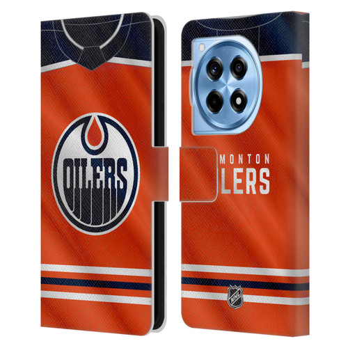 NHL Edmonton Oilers Jersey Leather Book Wallet Case Cover For OnePlus 12R