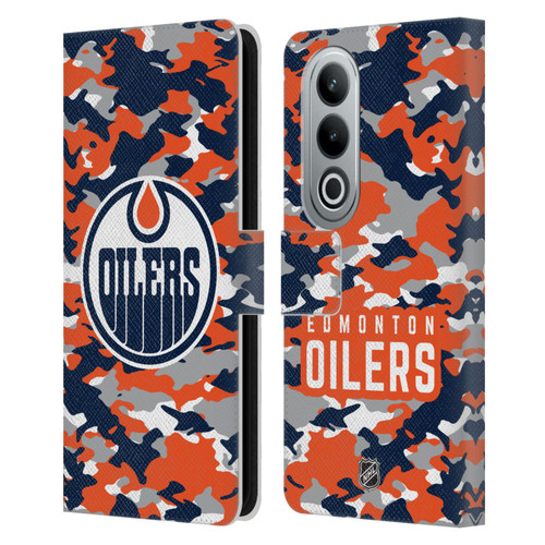 NHL Edmonton Oilers Camouflage Leather Book Wallet Case Cover For OPPO OnePlus Ace 3V 5G