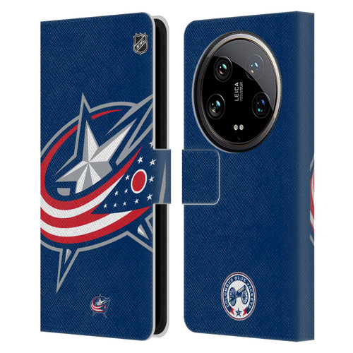 NHL Columbus Blue Jackets Oversized Leather Book Wallet Case Cover For Xiaomi 14 Ultra