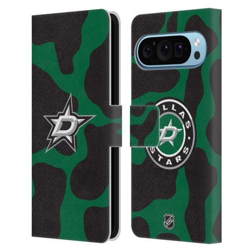 NHL Dallas Stars Cow Pattern Leather Book Wallet Case Cover For Google Pixel 9 / Pixel 9 Pro