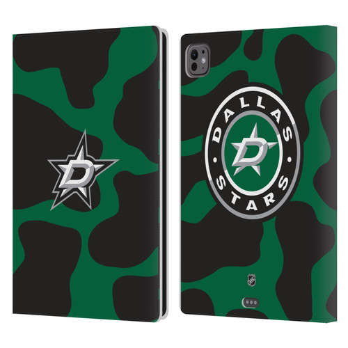 NHL Dallas Stars Cow Pattern Leather Book Wallet Case Cover For Apple iPad Pro 11 M4 2024