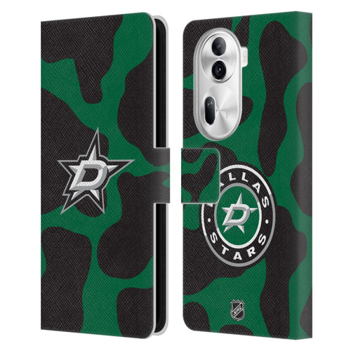 NHL Dallas Stars Cow Pattern Leather Book Wallet Case Cover For OPPO Reno11