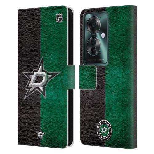 NHL Dallas Stars Half Distressed Leather Book Wallet Case Cover For OPPO Reno11 F 5G / F25 Pro 5G