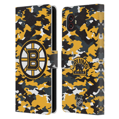 NHL Boston Bruins Camouflage Leather Book Wallet Case Cover For Samsung Galaxy Xcover6 Pro/Pro2