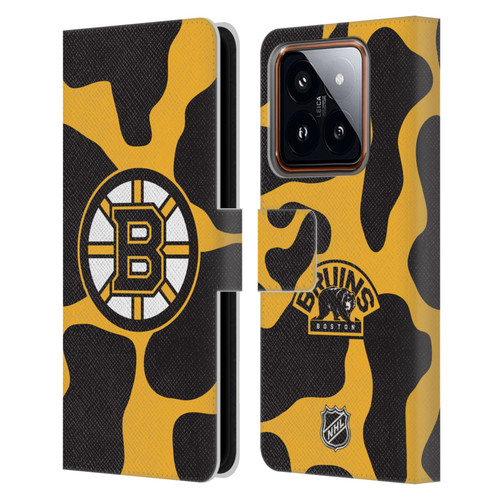 NHL Boston Bruins Cow Pattern Leather Book Wallet Case Cover For Xiaomi 14