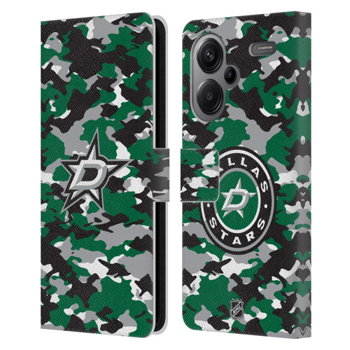NHL Dallas Stars Camouflage Leather Book Wallet Case Cover For Xiaomi Redmi Note 13 Pro Plus 5G