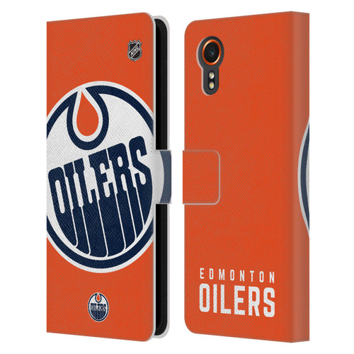NHL Edmonton Oilers Oversized Leather Book Wallet Case Cover For Samsung Galaxy Xcover7 5G