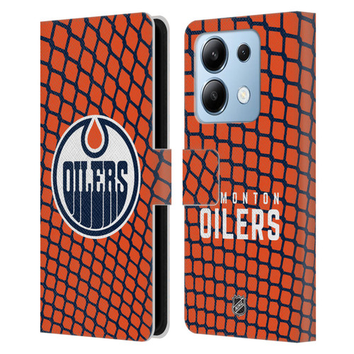 NHL Edmonton Oilers Net Pattern Leather Book Wallet Case Cover For Xiaomi Redmi Note 13/13 Pro 5G