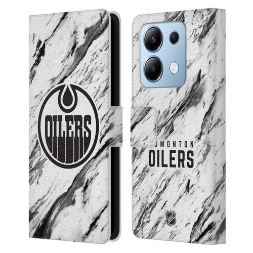 NHL Edmonton Oilers Marble Leather Book Wallet Case Cover For Xiaomi Redmi Note 13/13 Pro 5G