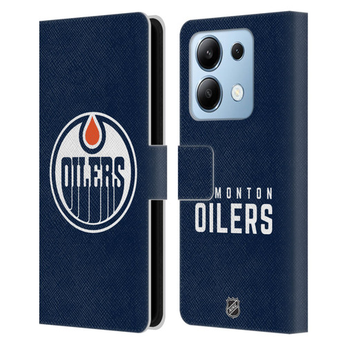 NHL Edmonton Oilers Plain Leather Book Wallet Case Cover For Xiaomi Redmi Note 13/13 Pro 5G