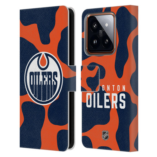 NHL Edmonton Oilers Cow Pattern Leather Book Wallet Case Cover For Xiaomi 14
