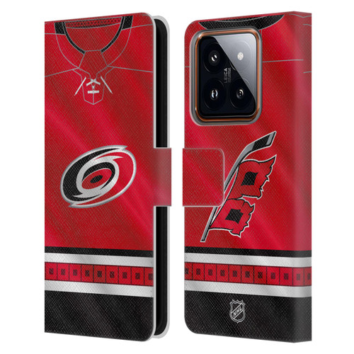 NHL Carolina Hurricanes Jersey Leather Book Wallet Case Cover For Xiaomi 14