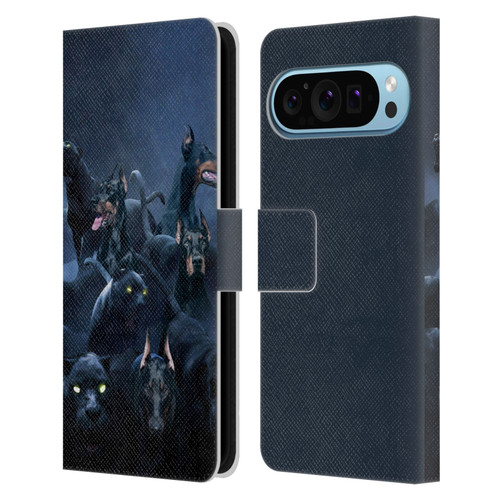 Klaudia Senator Animal Art Doberman Leather Book Wallet Case Cover For Google Pixel 9 / Pixel 9 Pro