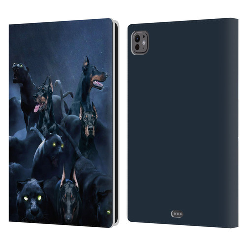 Klaudia Senator Animal Art Doberman Leather Book Wallet Case Cover For Apple iPad Pro 11 M4 2024