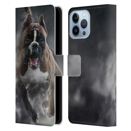 Klaudia Senator Animal Art American Bully Leather Book Wallet Case Cover For Apple iPhone 13 Pro Max