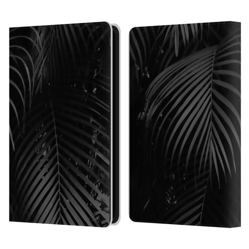 LebensArt Elegance in Black Palms Leather Book Wallet Case Cover For Amazon Kindle Paperwhite 5 (2021)