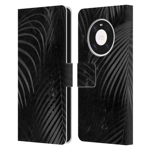 LebensArt Elegance in Black Palms Leather Book Wallet Case Cover For Huawei Mate 40 Pro 5G