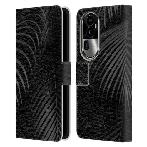 LebensArt Elegance in Black Palms Leather Book Wallet Case Cover For OPPO Reno10 Pro+