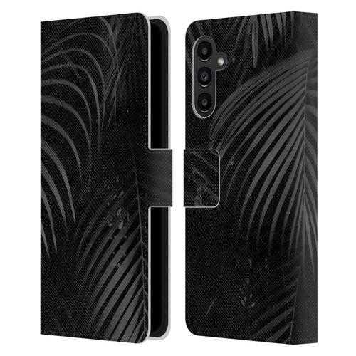 LebensArt Elegance in Black Palms Leather Book Wallet Case Cover For Samsung Galaxy A13 5G (2021)