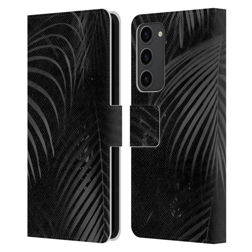 LebensArt Elegance in Black Palms Leather Book Wallet Case Cover For Samsung Galaxy S23+ 5G