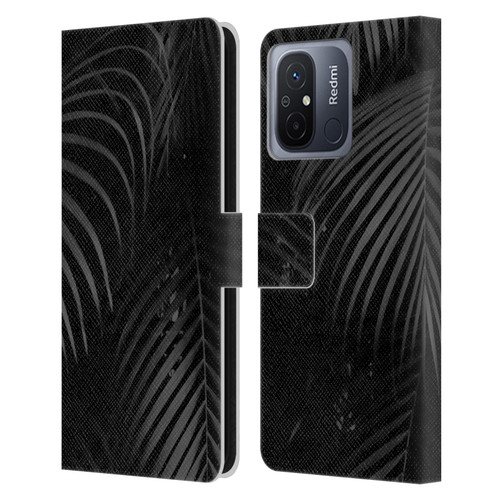 LebensArt Elegance in Black Palms Leather Book Wallet Case Cover For Xiaomi Redmi 12C