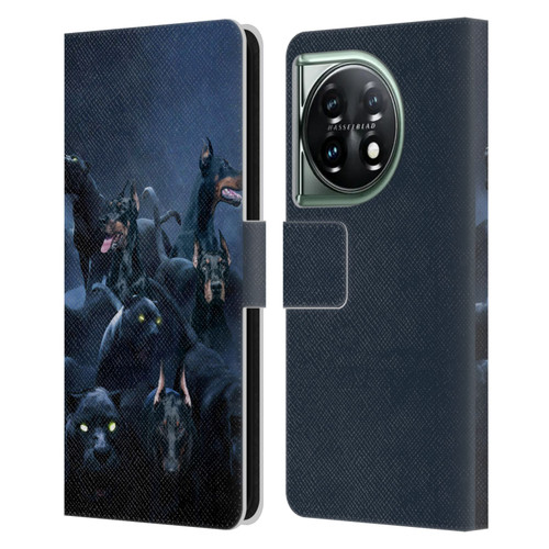Klaudia Senator Animal Art Doberman Leather Book Wallet Case Cover For OnePlus 11 5G