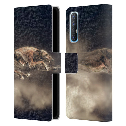 Klaudia Senator Animal Art Greyhound Leather Book Wallet Case Cover For OPPO Find X2 Neo 5G