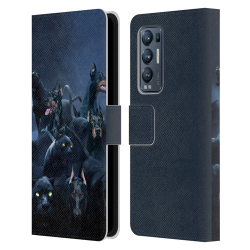 Klaudia Senator Animal Art Doberman Leather Book Wallet Case Cover For OPPO Find X3 Neo / Reno5 Pro+ 5G