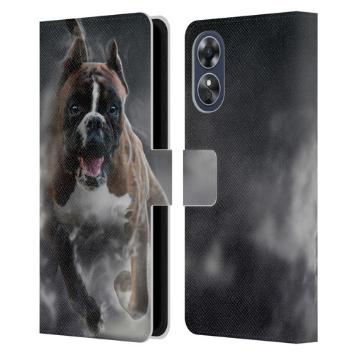 Klaudia Senator Animal Art American Bully Leather Book Wallet Case Cover For OPPO A17