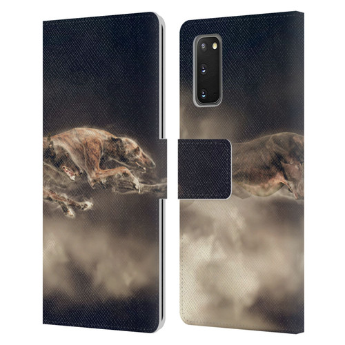 Klaudia Senator Animal Art Greyhound Leather Book Wallet Case Cover For Samsung Galaxy S20 / S20 5G