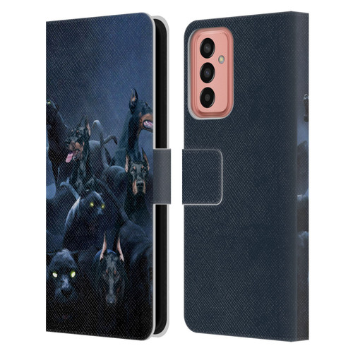 Klaudia Senator Animal Art Doberman Leather Book Wallet Case Cover For Samsung Galaxy M13 (2022)