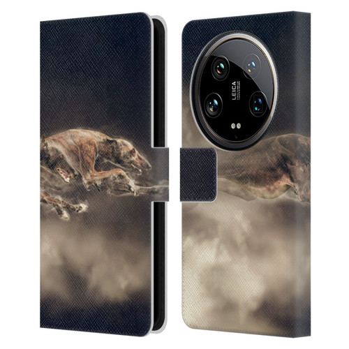 Klaudia Senator Animal Art Greyhound Leather Book Wallet Case Cover For Xiaomi 14 Ultra