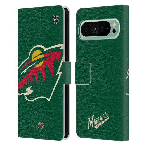 NHL Minnesota Wild Oversized Leather Book Wallet Case Cover For Google Pixel 9 Pro XL