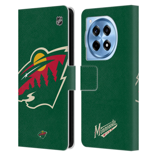 NHL Minnesota Wild Oversized Leather Book Wallet Case Cover For OnePlus 12R
