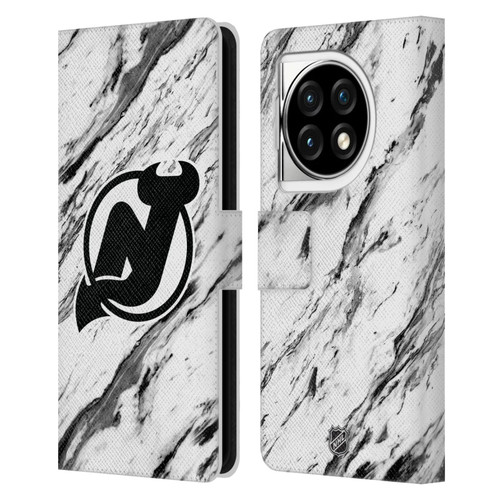 NHL New Jersey Devils Marble Leather Book Wallet Case Cover For OPPO OnePlus Ace 3 5G