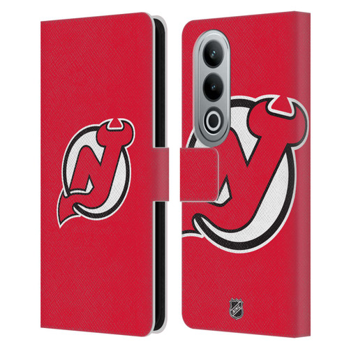 NHL New Jersey Devils Plain Leather Book Wallet Case Cover For OPPO OnePlus Ace 3V 5G