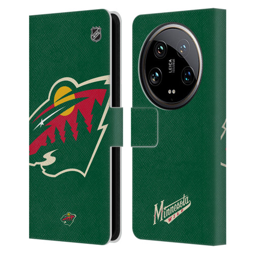 NHL Minnesota Wild Oversized Leather Book Wallet Case Cover For Xiaomi 14 Ultra