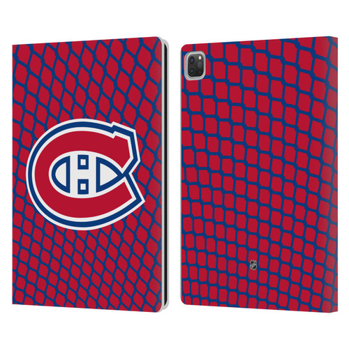 NHL Montreal Canadiens Net Pattern Leather Book Wallet Case Cover For Apple iPad Pro 13 M4 2024