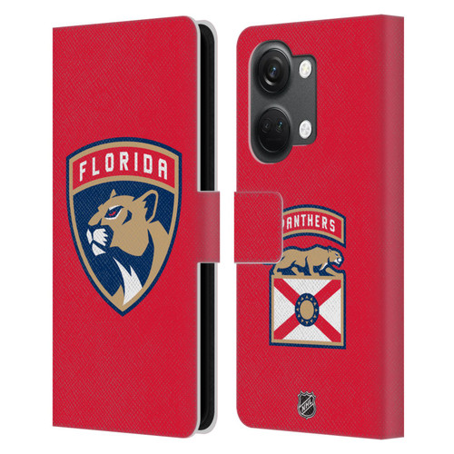 NHL Florida Panthers Plain Leather Book Wallet Case Cover For OnePlus Nord 3 5G