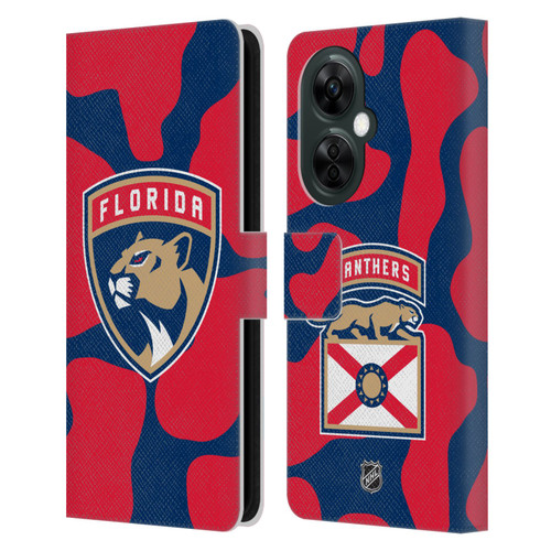 NHL Florida Panthers Cow Pattern Leather Book Wallet Case Cover For OnePlus Nord CE 3 Lite 5G
